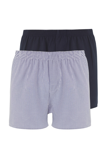 Trendyol Collection Navy Blue υφαντό βαμβακερό 2 πακέτο Boxer TMNSS25BX00009