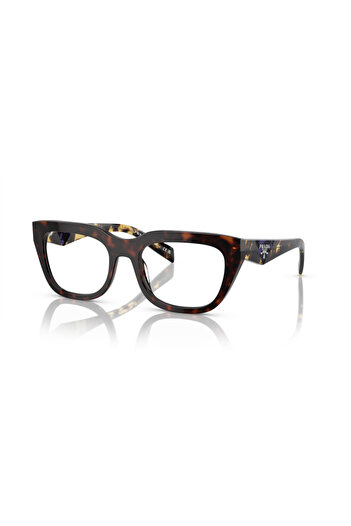 Prada Woman Irregular Eyeglasses- Pr A06v - Lense Size:52mm - Havana