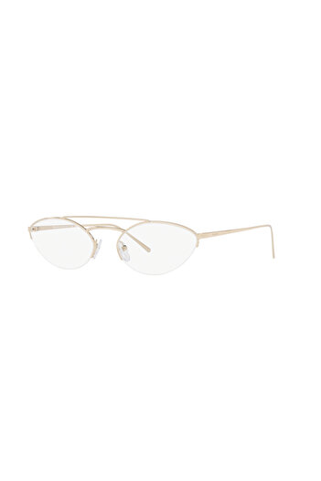 Prada Woman Oval Eyeglasses- Pr 62vv - Lense Size:57mm - Pale Gold