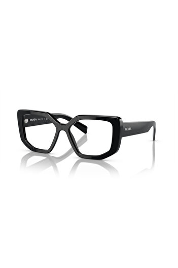 Prada Woman Irregular Eyeglasses- Pr A04v - Lense Size:52mm - Black