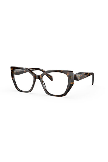 Prada Woman Irregular Eyeglasses- Pr 18wv - Lense Size:52mm - Tortoise