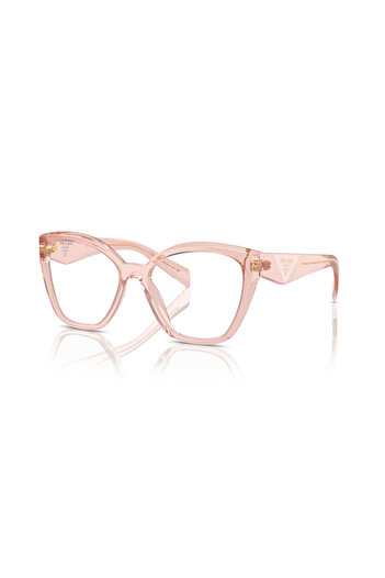Prada Woman Irregular Eyeglasses- Pr 20zv - Lense Size:52mm - Transparent Peach