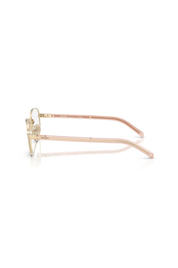 Prada Woman Round Eyeglasses- Pr B53v - Lense Size:49mm - Pale Gold