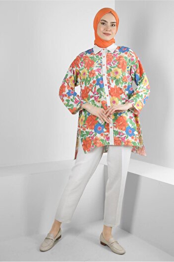 Alvina FLOWER PATTERNED DOUBLE PANT SUIT 43631