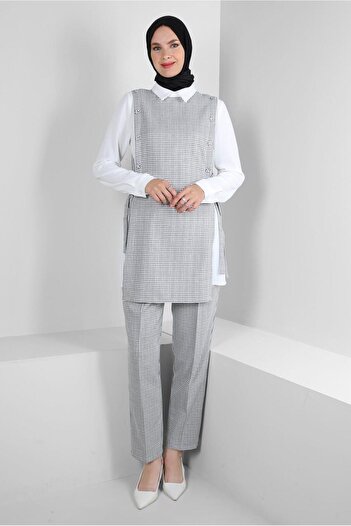 Alvina GINGER PATTERNED TIE-DETAILED PANT SUIT 43637