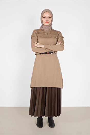 Alvina Elastic Cuffed and Flywheel Knitwear Tunik 42041