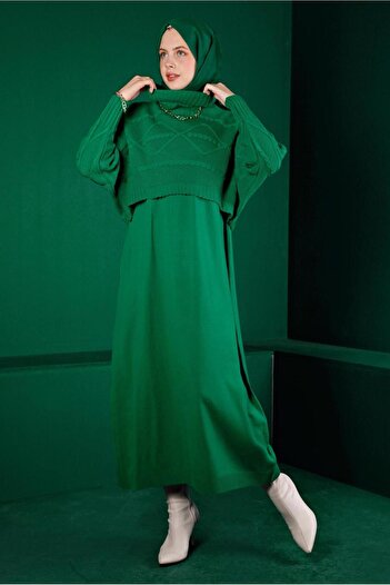 Alvina FISHER COLLAR SELF PATTERNED KNITWEAR DRESS 43204