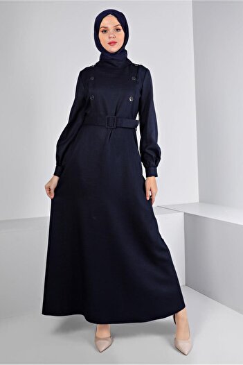 Alvina BUTTON DETAILED BELT DRESS 43439