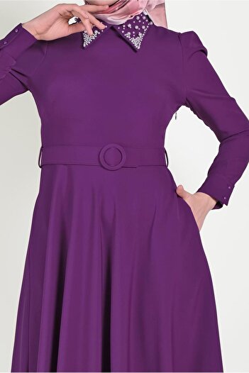 Alvina YAKASI İNCİLİ ELBİSE 40559
