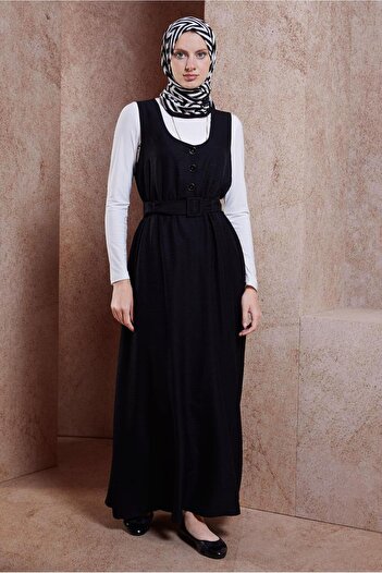 Alvina 44668 Model Gilet Belt Dress