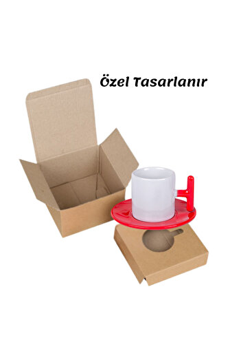 Özel Tasarım Kuş Temalı Porselen T Kulp Türk Kahvesi Fincanı