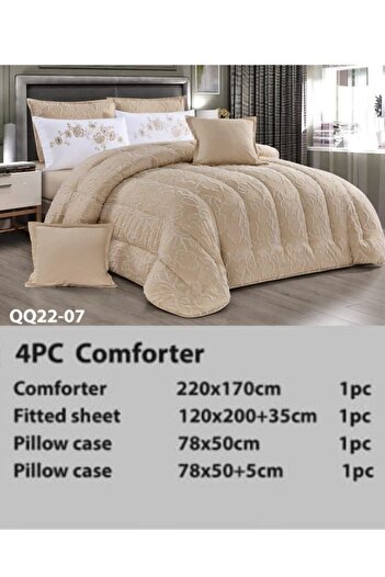 Moon Luxury Embroidered Jacquard Bedspread, 4 Pieces, 220x170cm, 200x120+35cm, 78x50+5cm, 78x50cm, 6kg