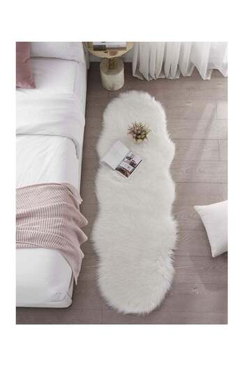 Comfy ULTRA SOFT ANTI SKID 180X210 CM WHITE SOFA/FLOOR CARPET