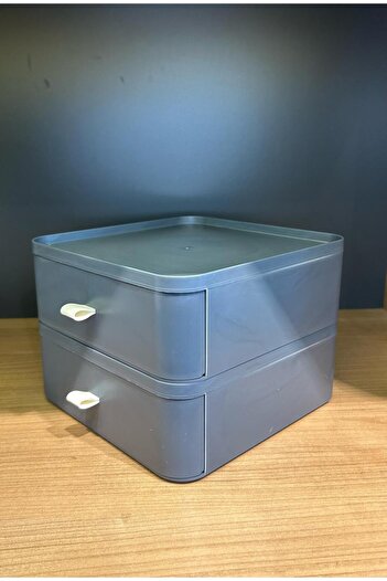 Bayev Gray 2 Tier Drawer Table Top Organizer Makeup Jewelry Box Accessory Organizer Collector