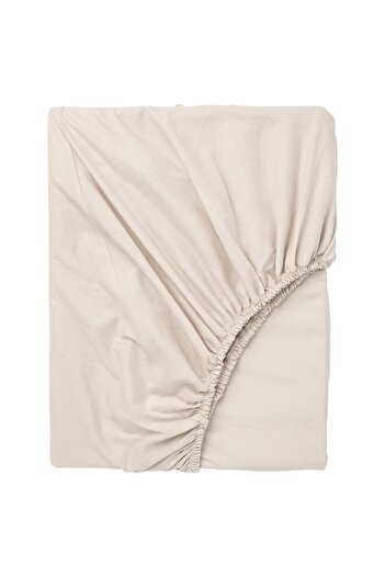 IKEA DVALA Beige Fitted Sheet 80x200 cm – 100% Cotton, Soft, Durable & Breathable, Fits up to 26 cm