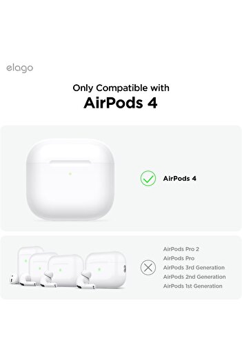 Elago Clear Hang Compatible with AirPods 4 Case Cover (2024) with Carabiner - Transparent