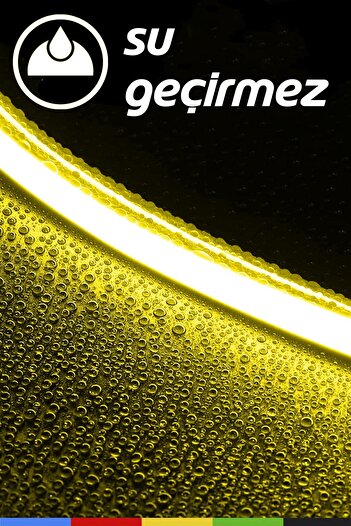 CSled 12V İç ve Dış Mekan Sarı Neon LED Şerit – 50 Metre Esnek Silikon Neon  (1 cm’de Bir Kesilebilir)
