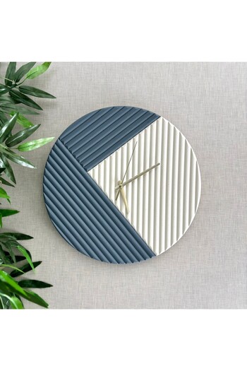 MERKARE Streamer Model, Bohemian, Scandinavian Design Wall Clock (Hand Made) 40X40Cm - Beige/Grey
