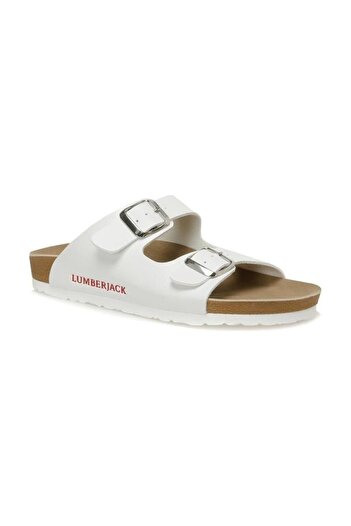 lumberjack Mendy 4Fx White Buckle Anatomical Comfort Casual Daily Slippers