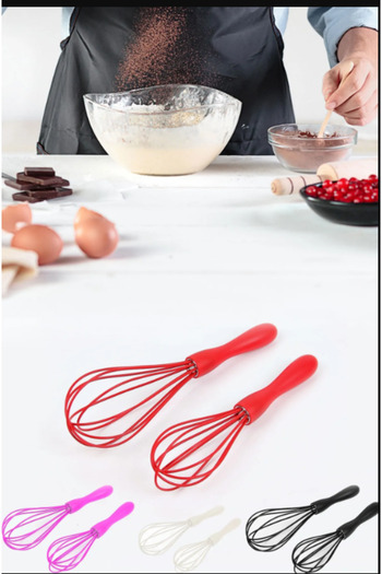 Hayveys home 2-Piece Silicone Whisk Mixer Silicone 2 Cn Not Dishwasher Safe. No