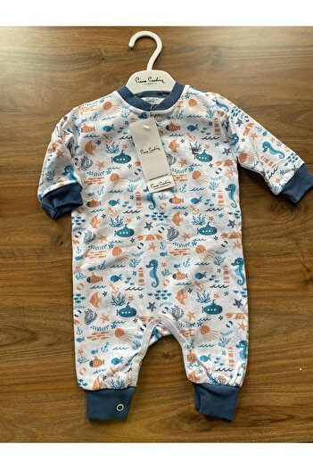 Pierre Cardin Patterned 100% Cotton Snap Closure Footless Baby Jumpsuit