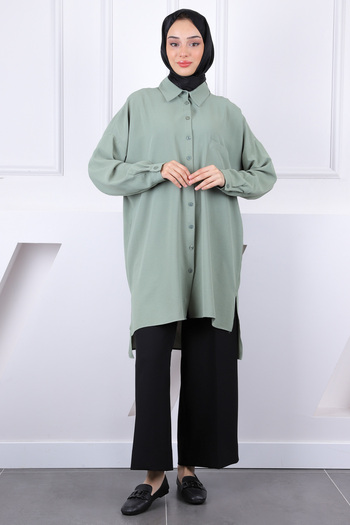 İmajButik Khaki Single Pocket Linda Tunic