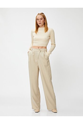 Koton Wide Leg Trousers with Waist Detail