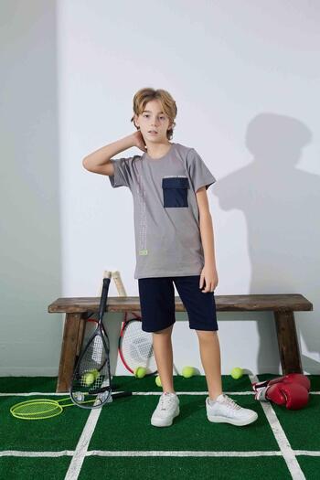 RAPAPA Boy's Summer Combed Cotton Bottom Top Shorts Set 3962A-63