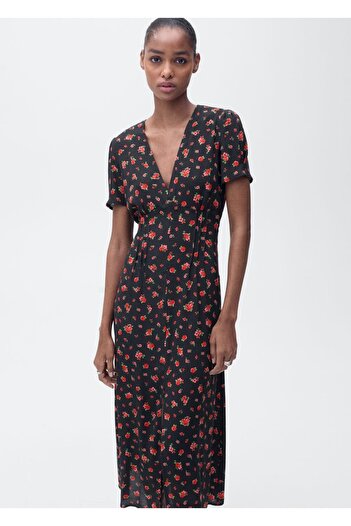 MANGO Woman Fusta midi cu flori