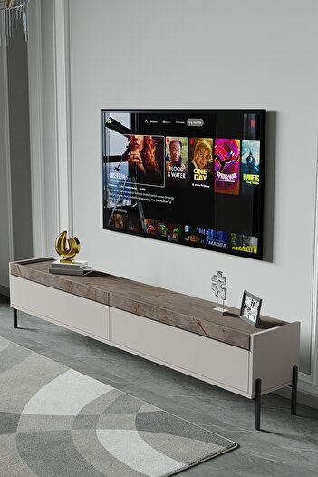 MİLVAKİ TV Ünitesi , Krem , 180 Cm , TV Sehpa