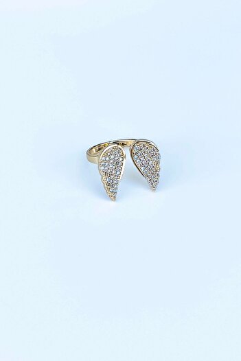 TREND COLLECTİON Zirkon Taşlı Melek Kanadı Ayarlanabilir Gold Kadın Yüzük