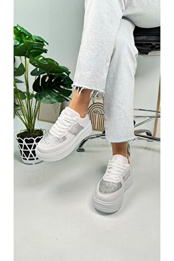 İmerShoes Daily Women's Sneaker Lace-up Light Thick High-Sole Walking Breathable Sports Shoes 451