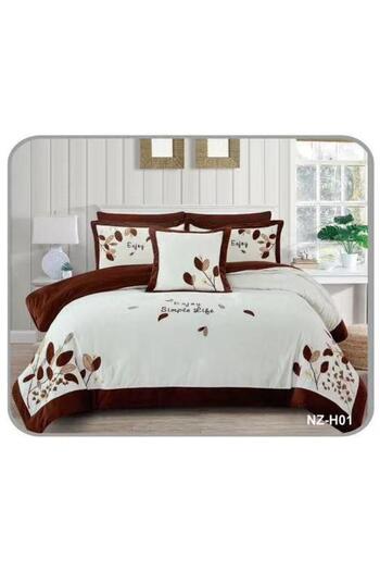 Generic En Zone Winter Double Bedspread 8 Pieces || Burgundy