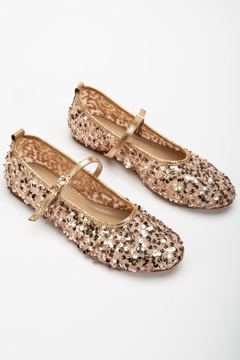 Dilimler Ayakkabı Women's Rosa Mesh Sequined Helmet Shoes