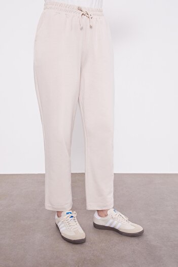 Levidor Beige Waisted Elastic Pocket Sports Pants