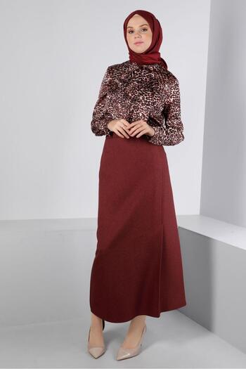 Alvina Side Slit Belt Detailed Skirt 60328