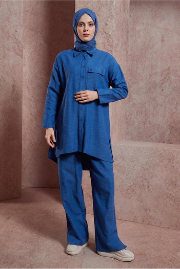 Alvina SHIRT COLLAR PANTS SUIT 44437
