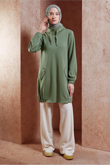 Alvina 45075 Model Tunic - Lace-Up Collar