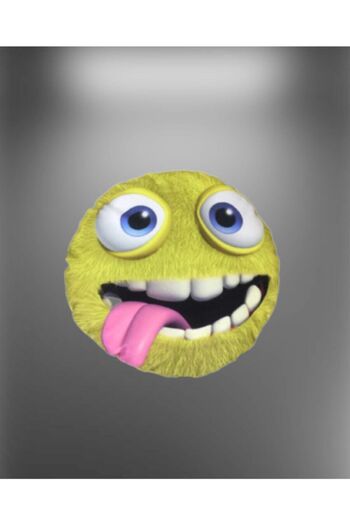 AZİZ OYUNCAK Yellow Humorous Cartoon Themed Emoji Toy Pillow.. 30 cm