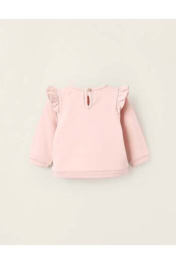 Ziddy Sweatshirt with Ruffles for Newborn Girls, Pink