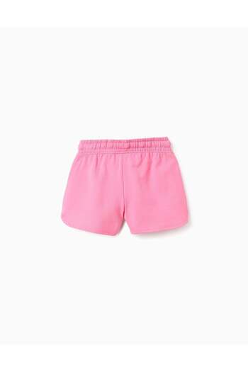 Ziddy Pack of 2 Fleece Shorts for Girls, White/Pink