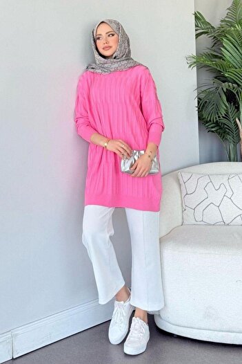 Şulemoda Giyim Baklava Desen Tunik Pembe