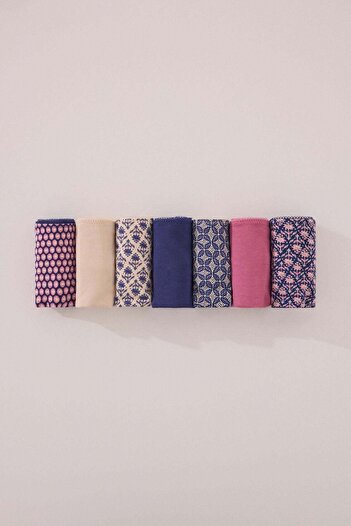 Women'secret Pack of 7 classic cotton panties with mixed prints