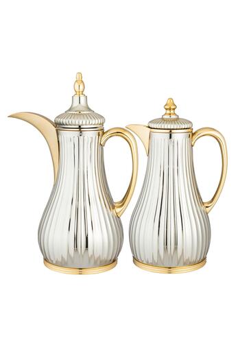 ALSAIF Luxury Thermos Set, 2 Pieces, Silver and Gold