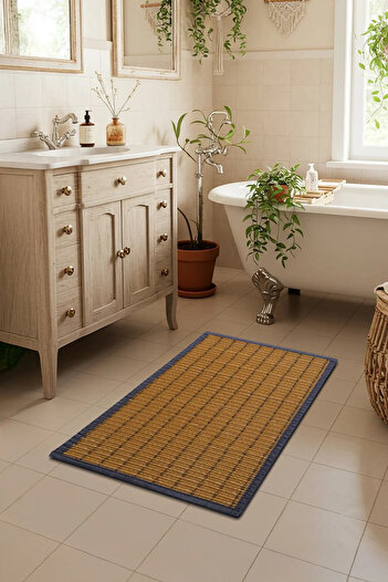AHİR TİCARET Rattan Non-Slip Bath Mat - Waterproof - Multi-Purpose Mat 50X120 cm