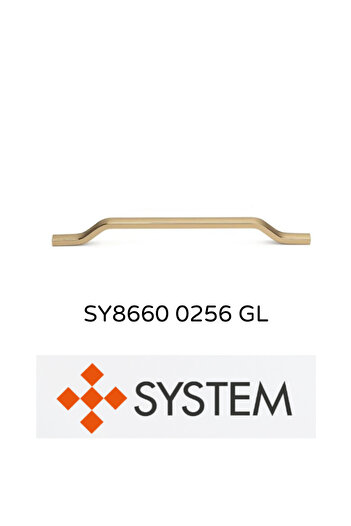 System SY8660 0256 GL 256 Mm Altın Renkli Modern Kulp
