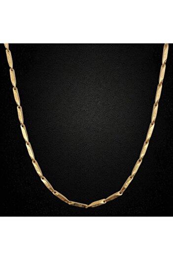 Tasarım Çelik Kolye Titanyum Melon Motifli Model 2 mm 55 cm Altın Sarısı Gold