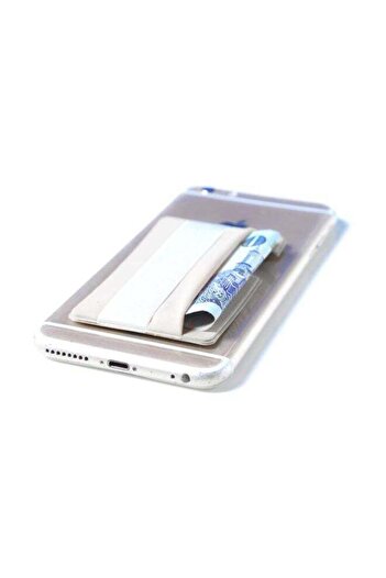 Generic Mobile Stick-On Credit Card Holder Beige