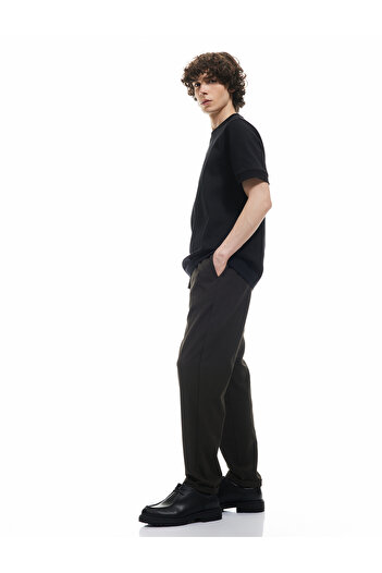 Koton Textured Viscose Blended Chino Pocket Detailed Waist Lace up Trousers