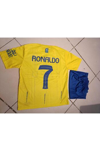 Atlas Global Ronaldo Al Nassr New Season Yellow Kids Jersey Set of 2. Forma+Shorts